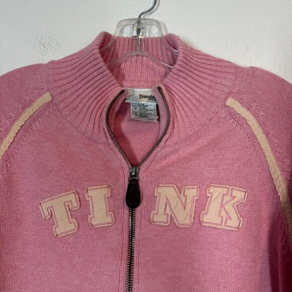 Disney Pink Jacket Sweater Cardigan Tinker Bell Disneyland Small - Picture 4 of 10